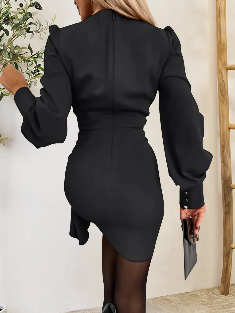 Marzena™ Elegancka Sukienka Kopertowa z Ozdobnym Drapowaniem