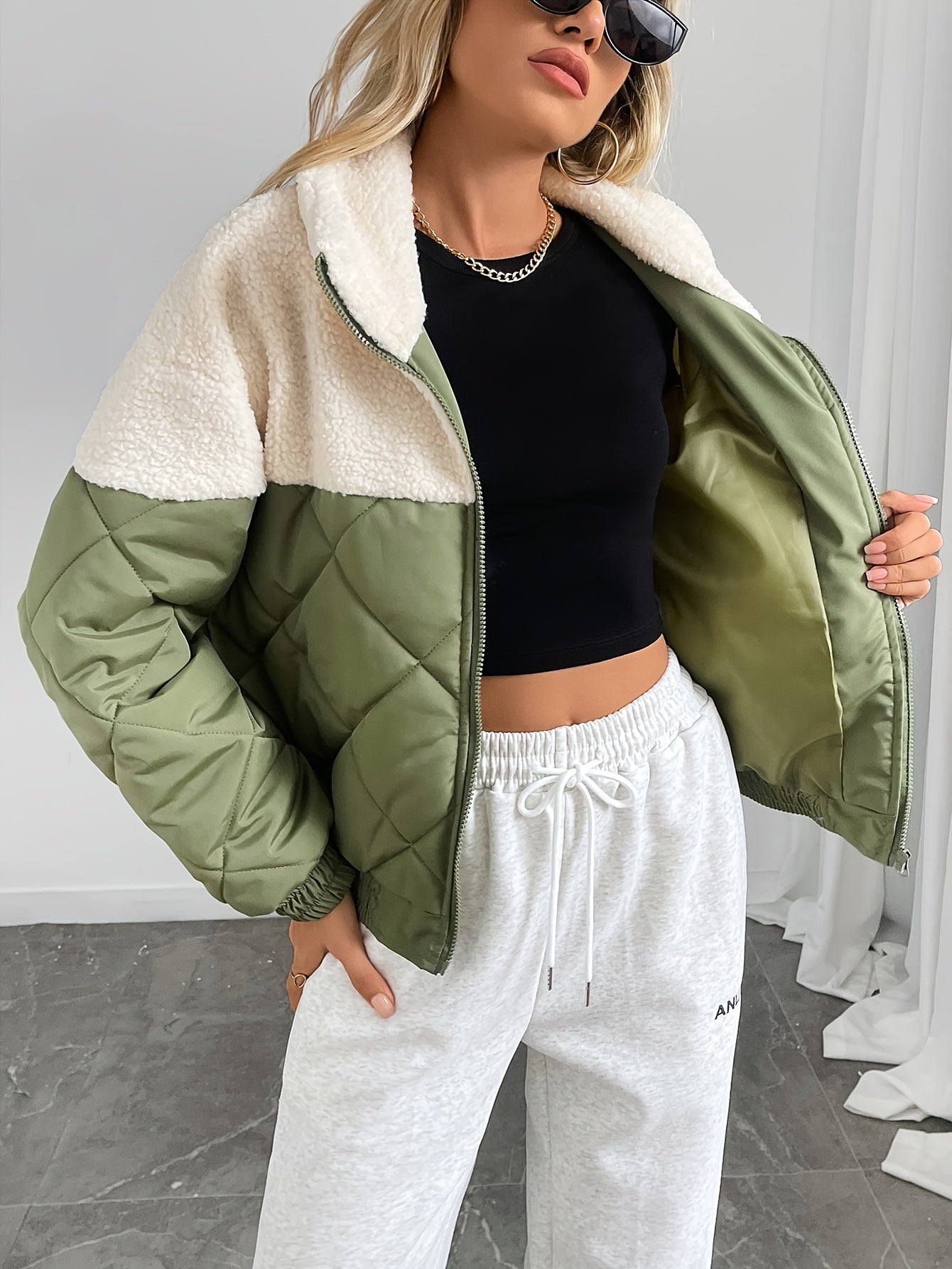 Puchowa Kurtka Tussen | Casualne Okrągłe Wykończenie - Długi Rękaw - Jesień/Zima