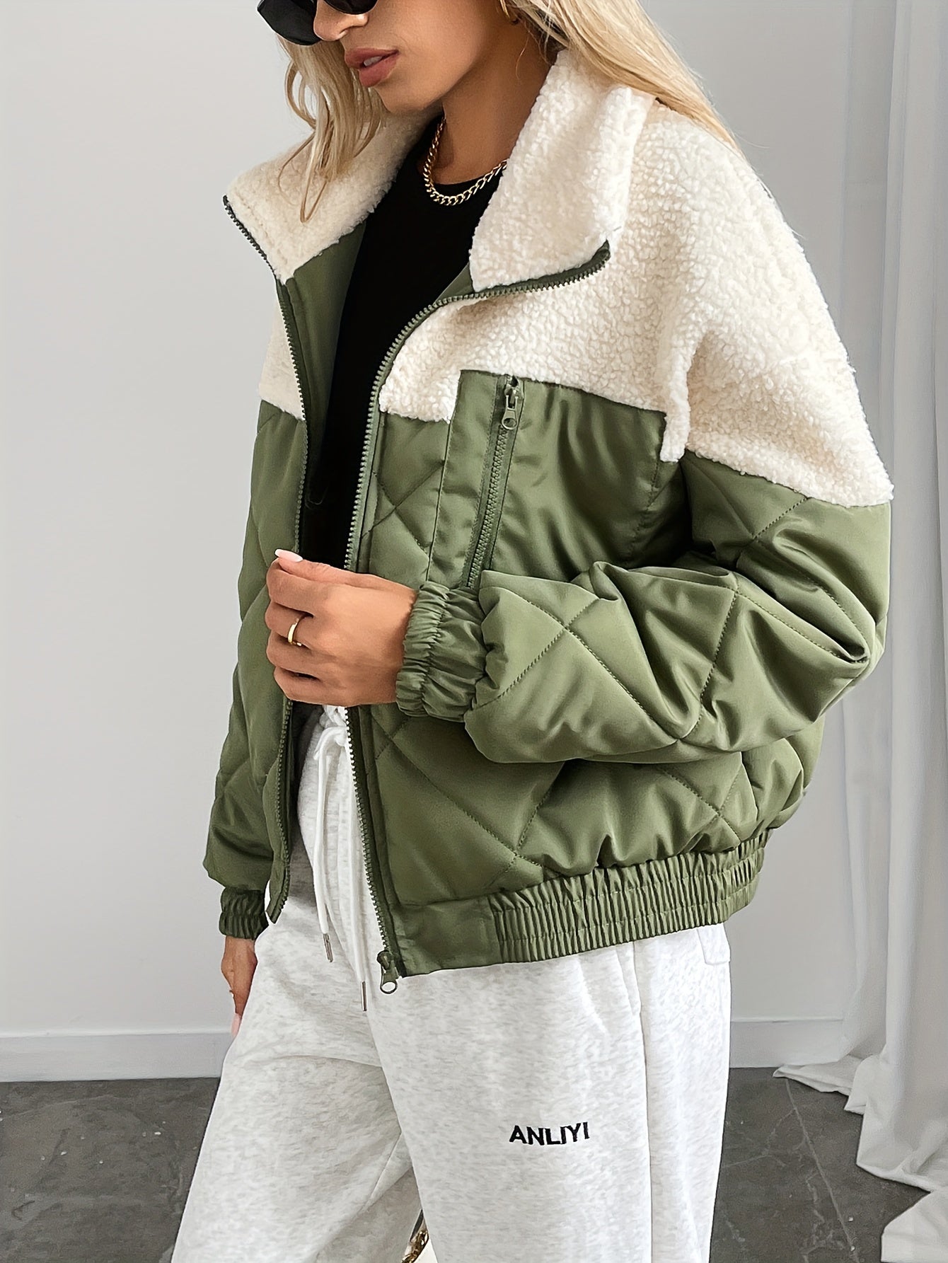 Puchowa Kurtka Tussen | Casualne Okrągłe Wykończenie - Długi Rękaw - Jesień/Zima