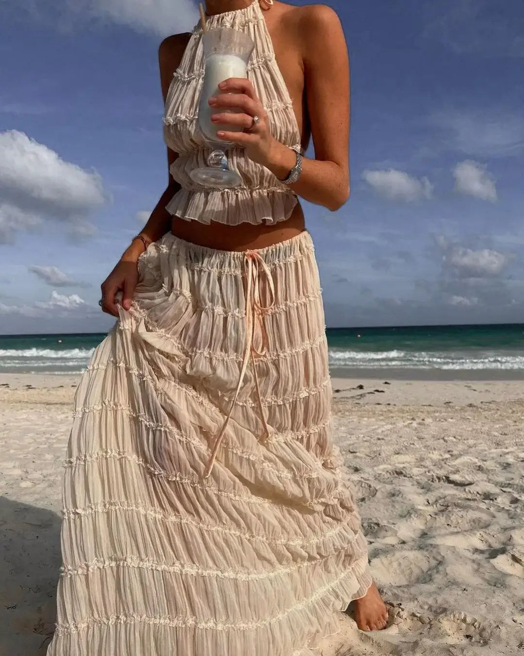 Solerina™ – Boho Komplet z Falbanami