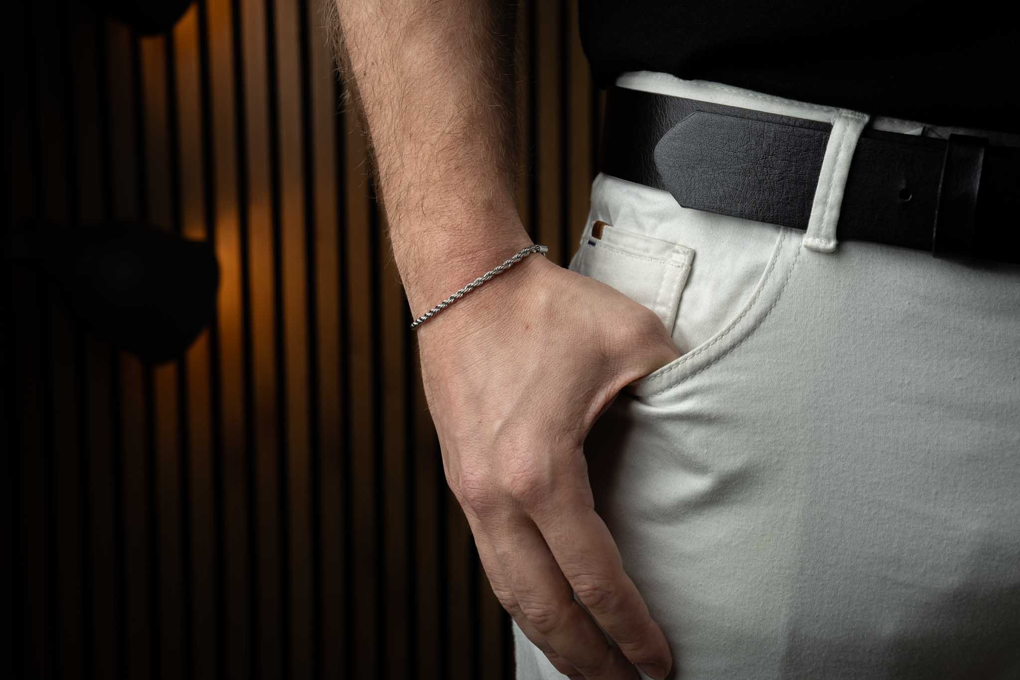 Srebrna bransoleta ROPE