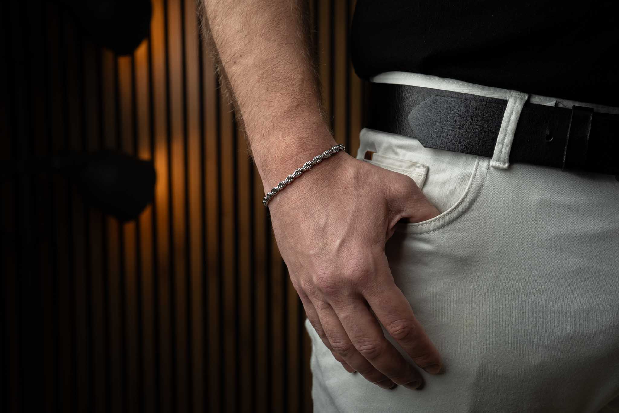 Srebrna bransoleta ROPE