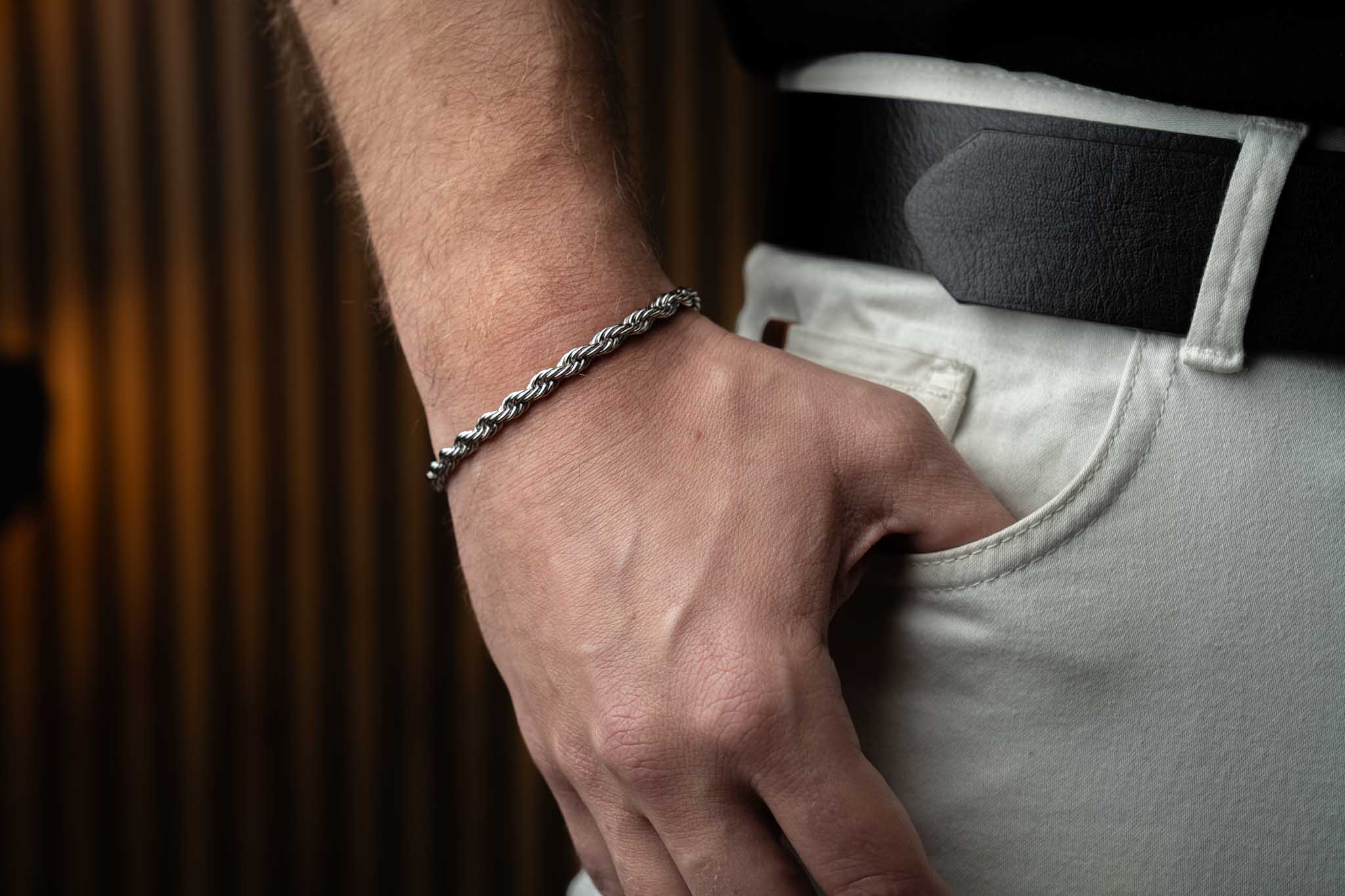 Srebrna bransoleta ROPE