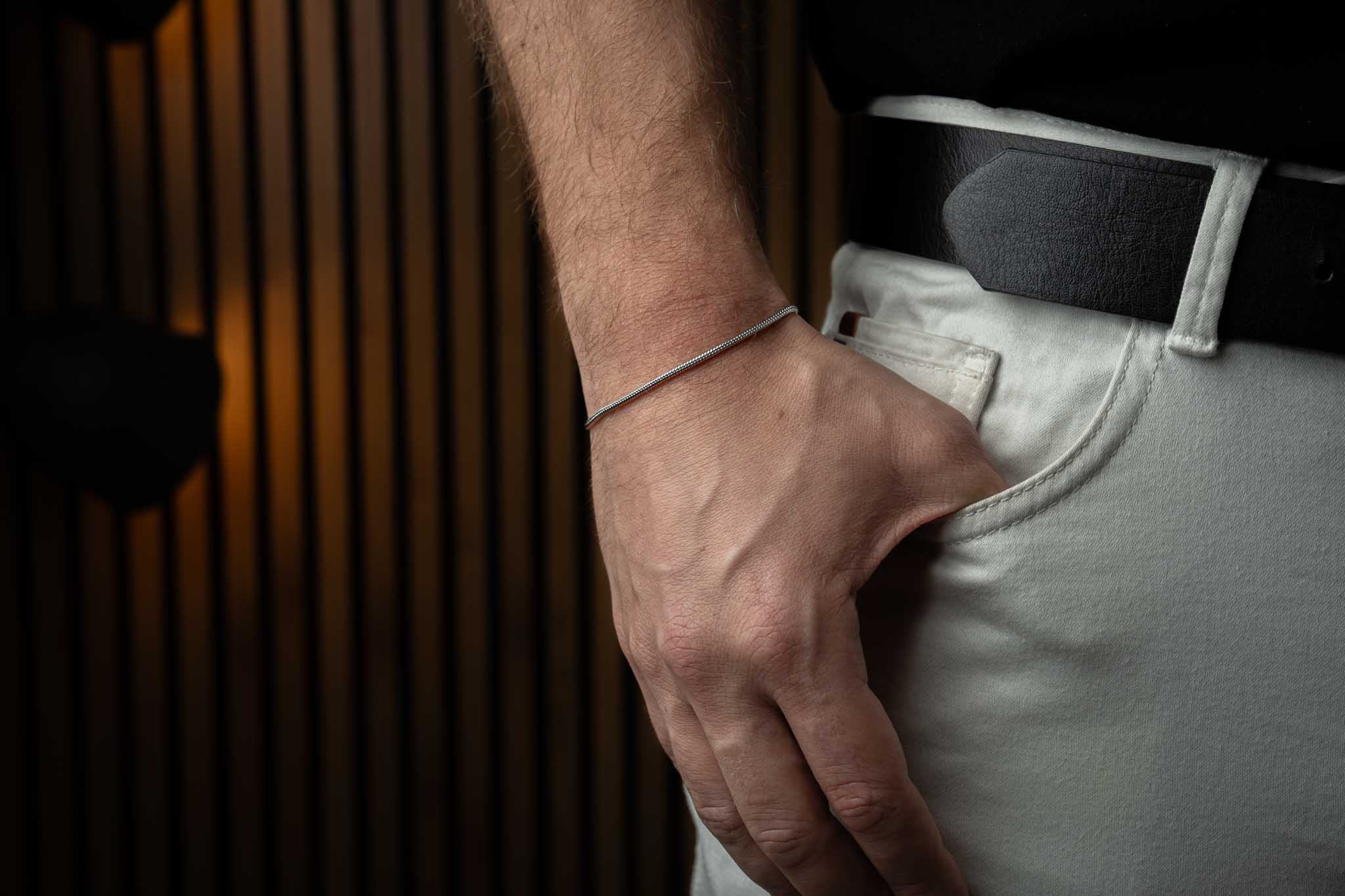 Srebrna bransoleta SNAKE