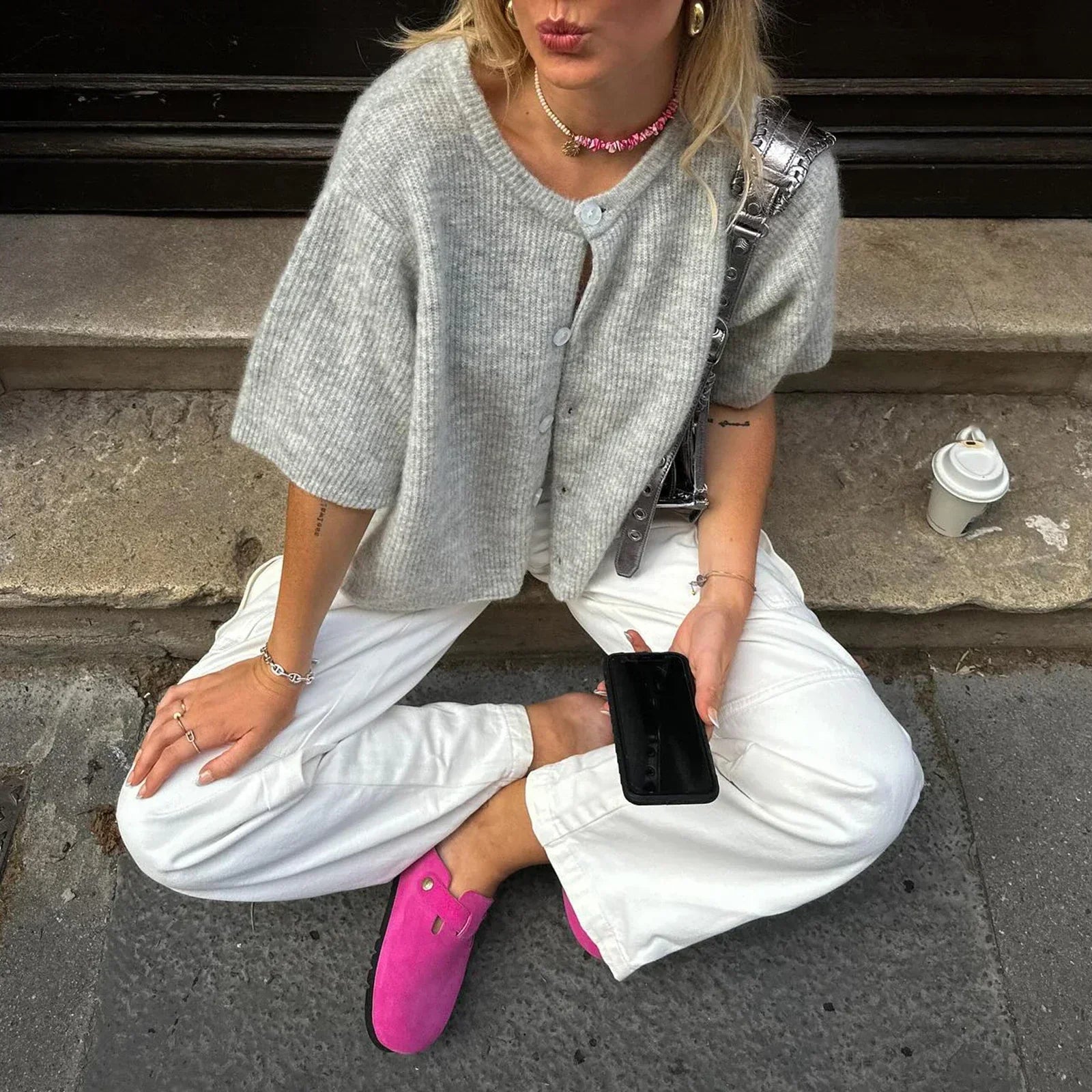 NORA | Kamizelka streetwear z krótkim rękawem