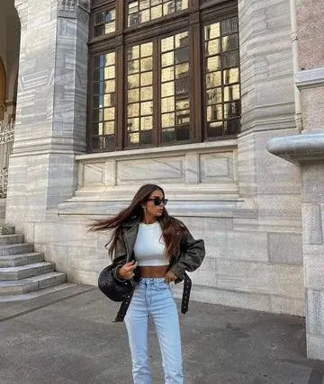 Skórzana Kurtka Kort - Retro - Wysokiej Jakości Skóra - Idealna na każdą okazję