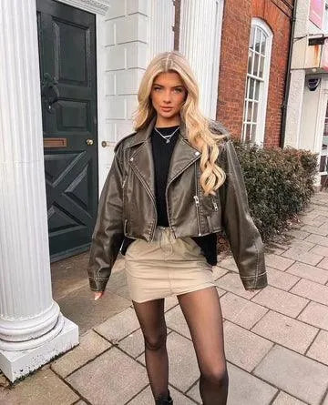 Skórzana Kurtka Kort - Retro - Wysokiej Jakości Skóra - Idealna na każdą okazję