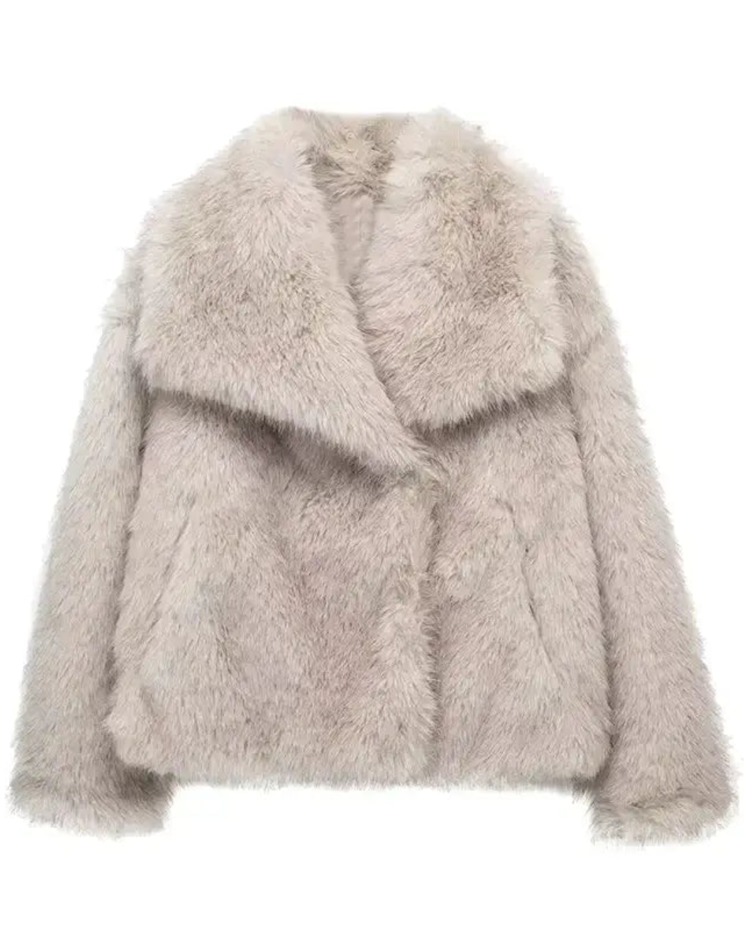 Elegancki futrzany płaszcz damski - regular fit - Belle Couture - FP 22 - Esencja Elegancji