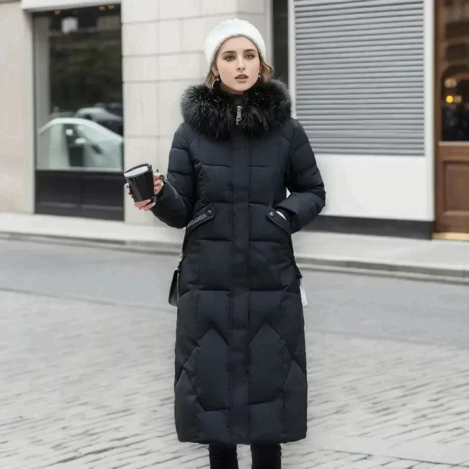 Modny futrzany trench coat | Biały - Stylowy i ciepły