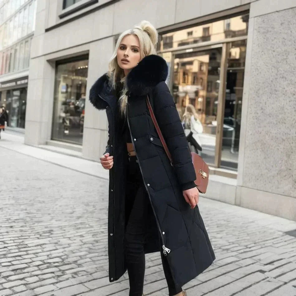Modny futrzany trench coat | Biały - Stylowy i ciepły