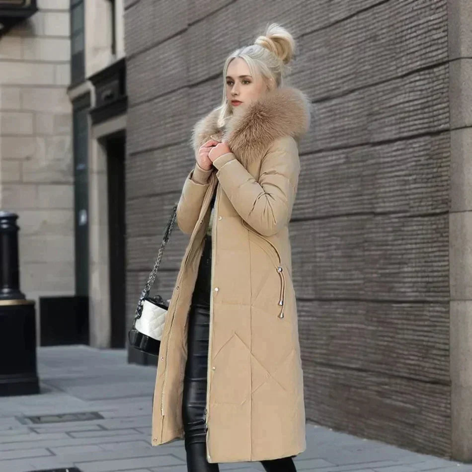 Modny futrzany trench coat | Biały - Stylowy i ciepły