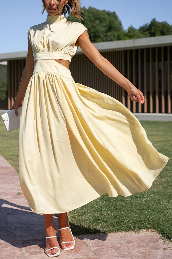 Quincy | Sukienka midi z wycięciem i kieszeniami