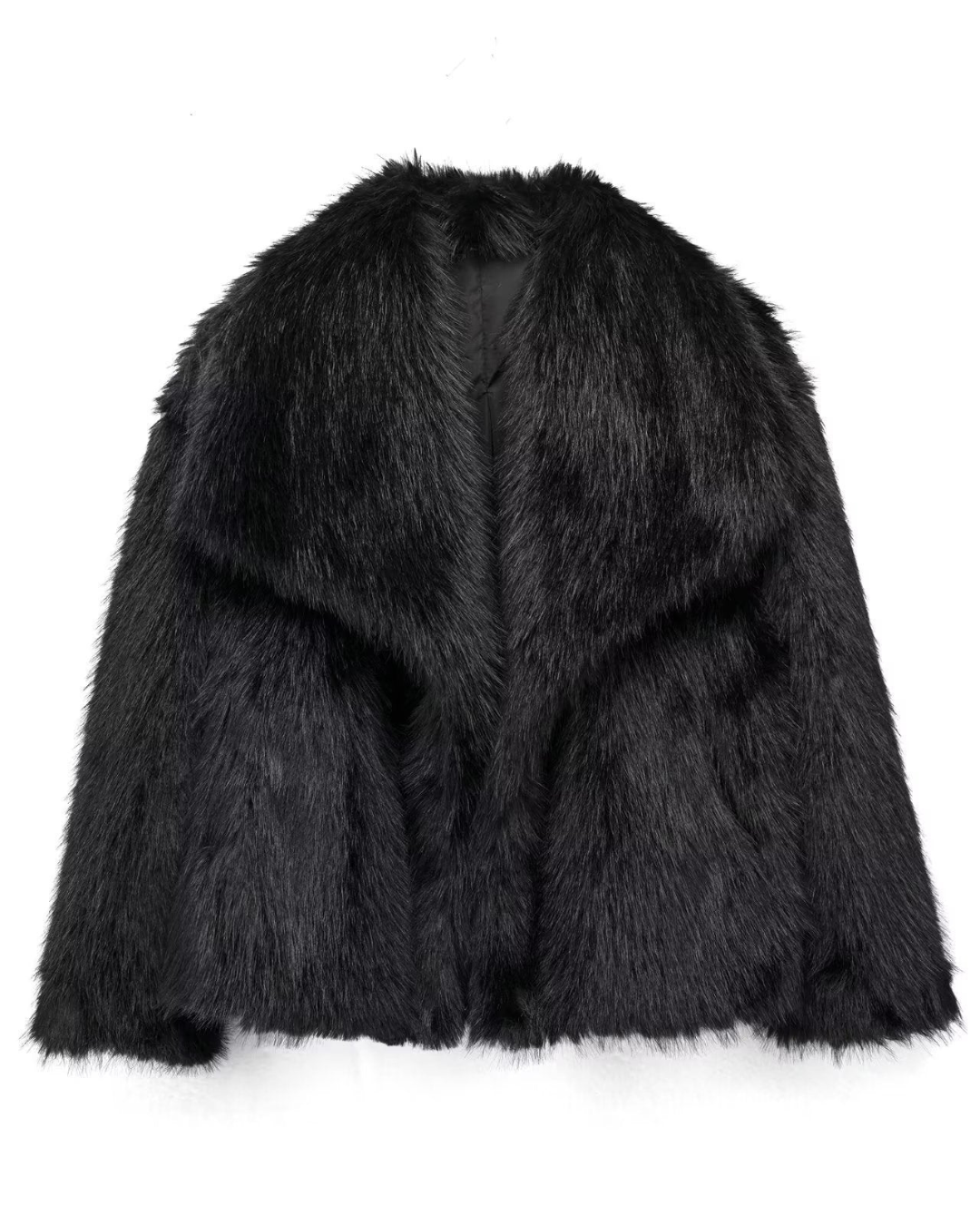 Elegancki futrzany płaszcz damski - regular fit - Belle Couture - FP 22 - Esencja Elegancji