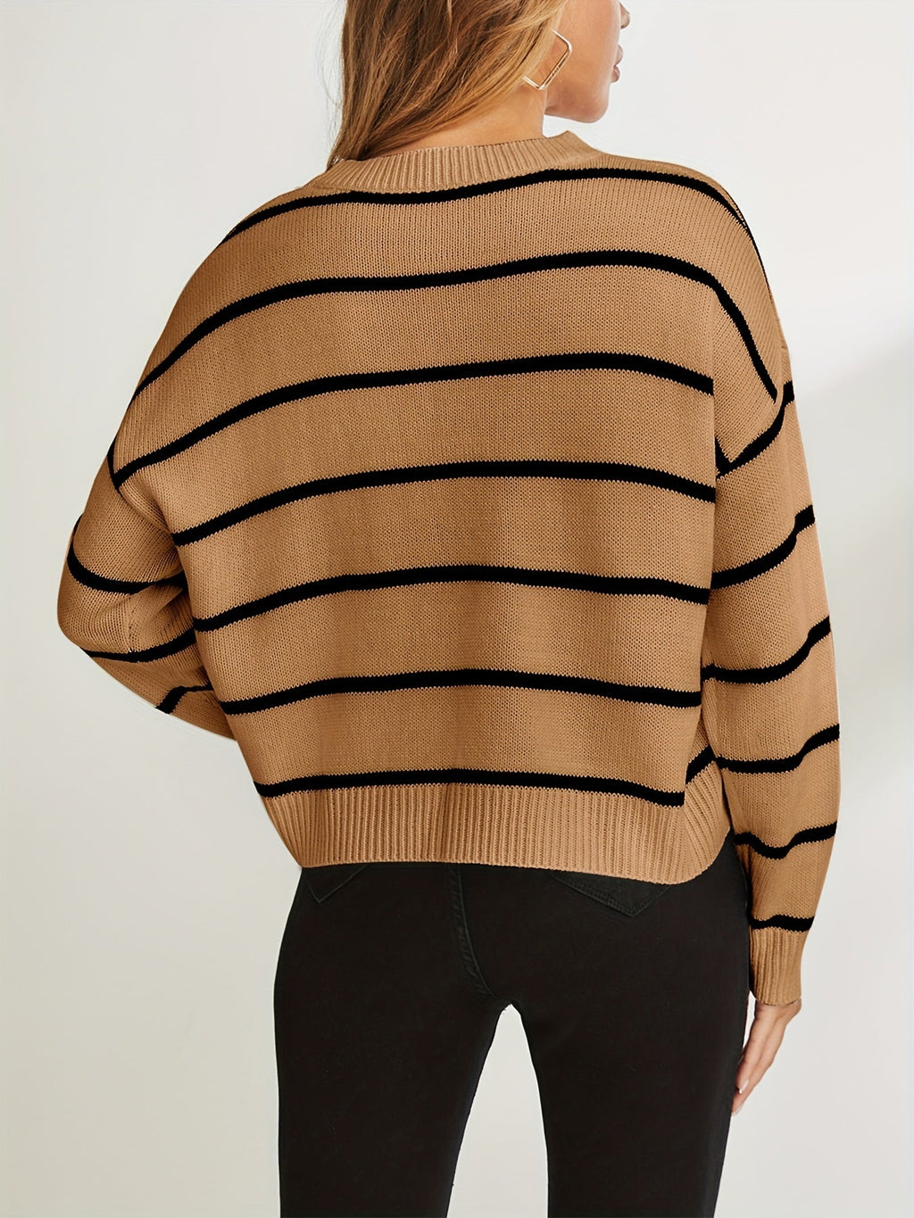 EMMA | Pasiasty sweter z dzianiny
