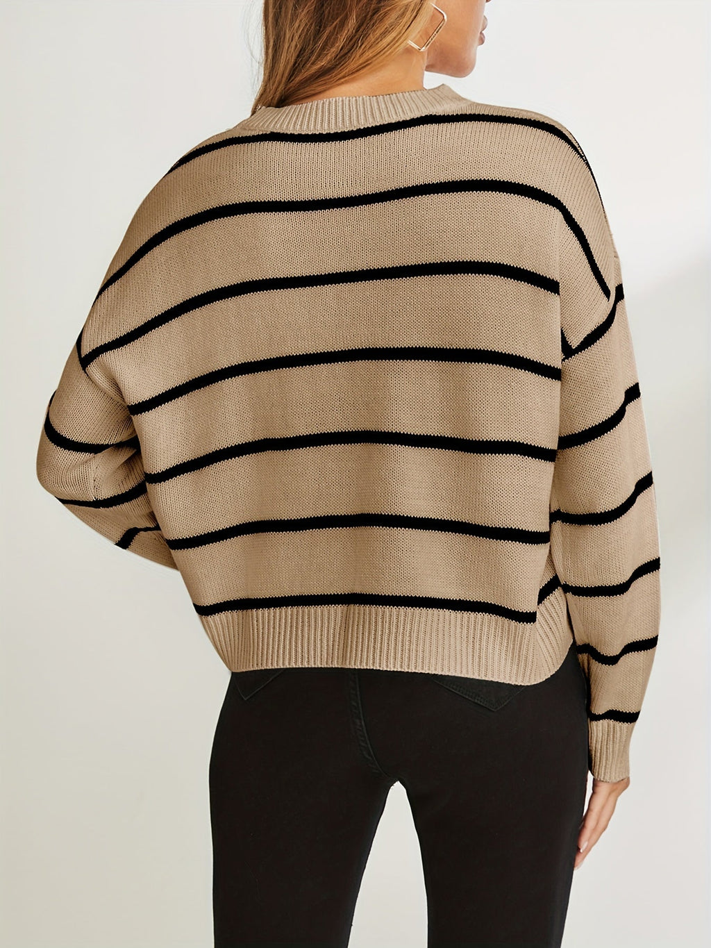 EMMA | Pasiasty sweter z dzianiny