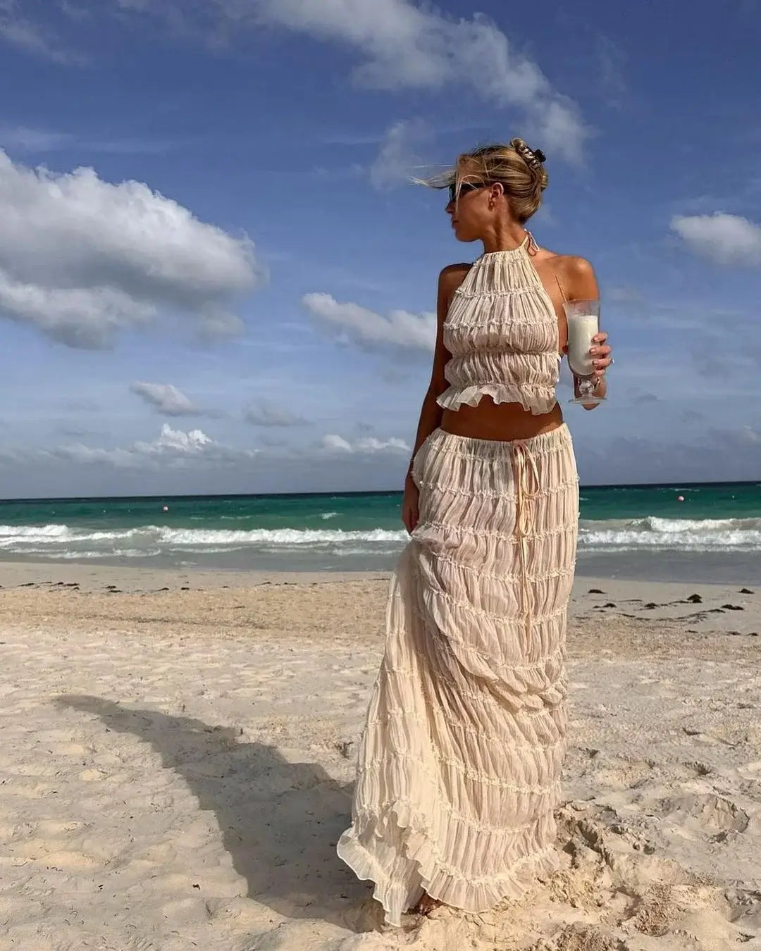 Solerina™ – Boho Komplet z Falbanami