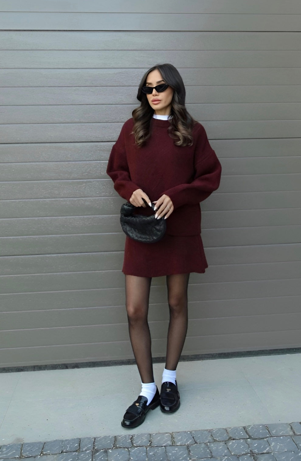 Marie™ Luksusowy Komplet Dzianinowy – Sweter + Spódnica