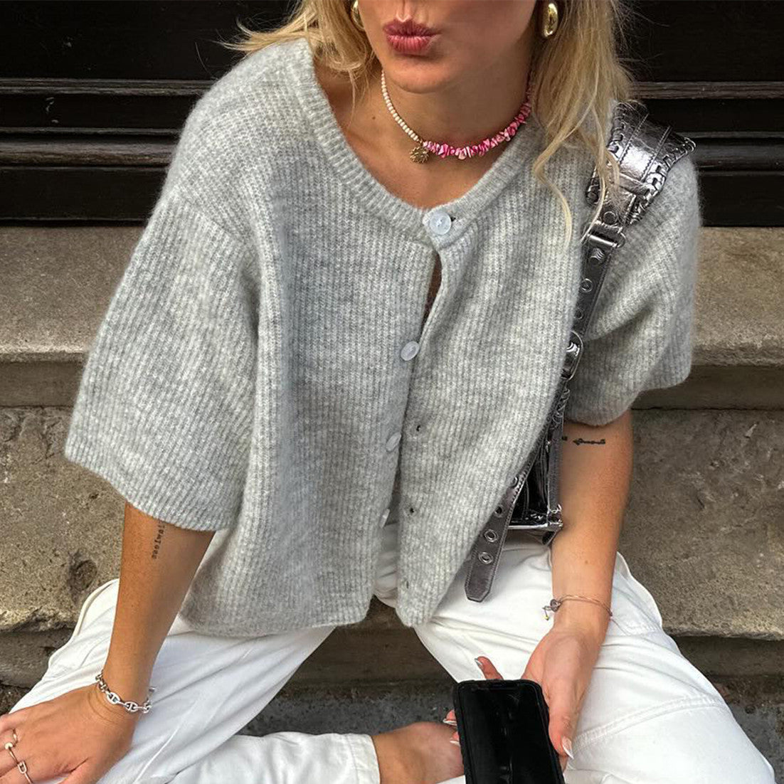 NORA | Kamizelka streetwear z krótkim rękawem