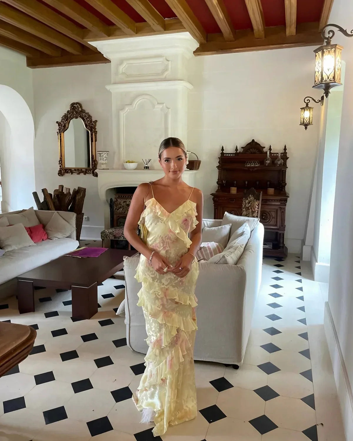 Serelune™ Zwiewna Sukienka Maxi w Kwiaty