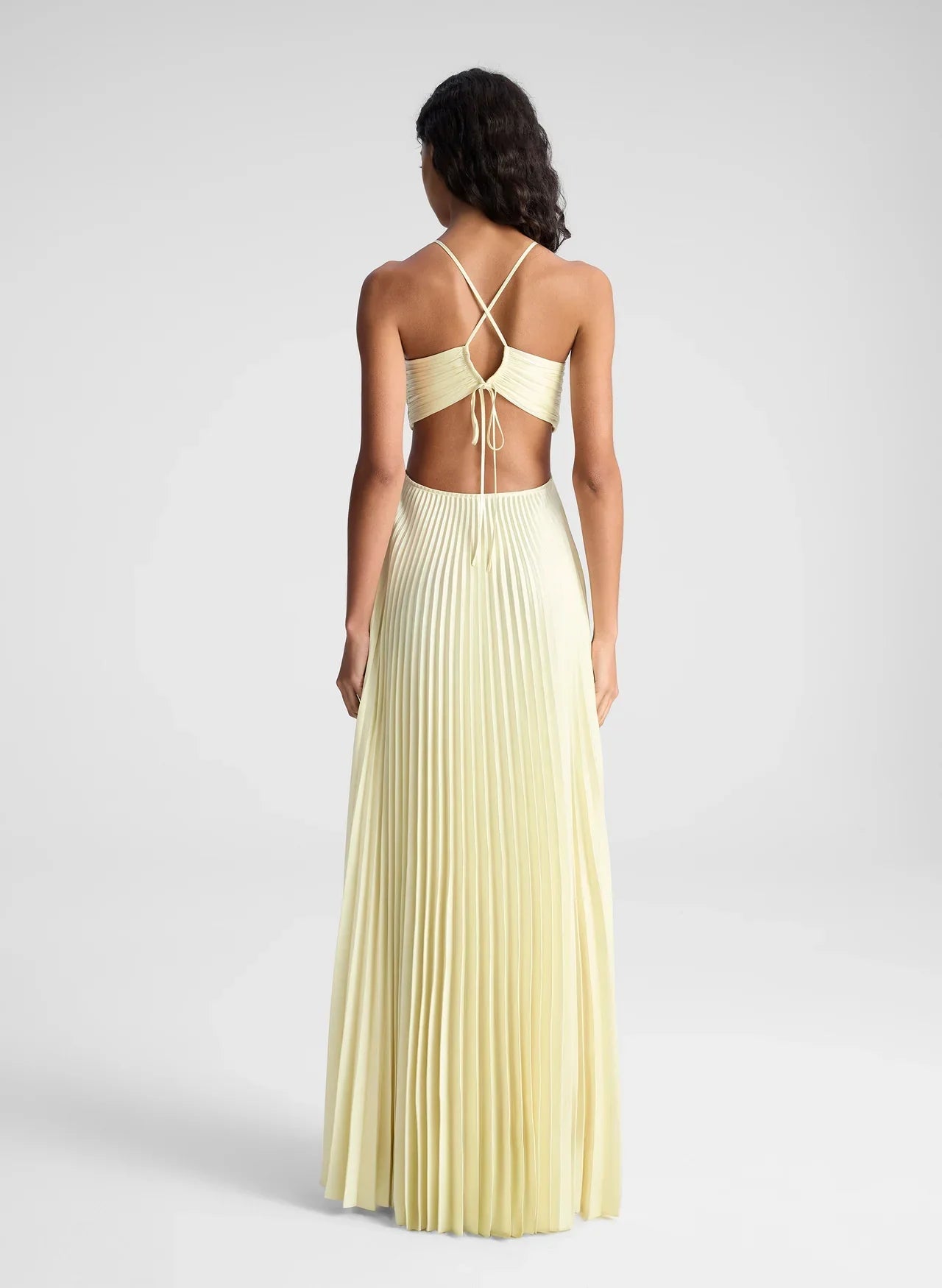 Calleira™ – Satynowa Sukienka Maxi w Kolorze Żółtym