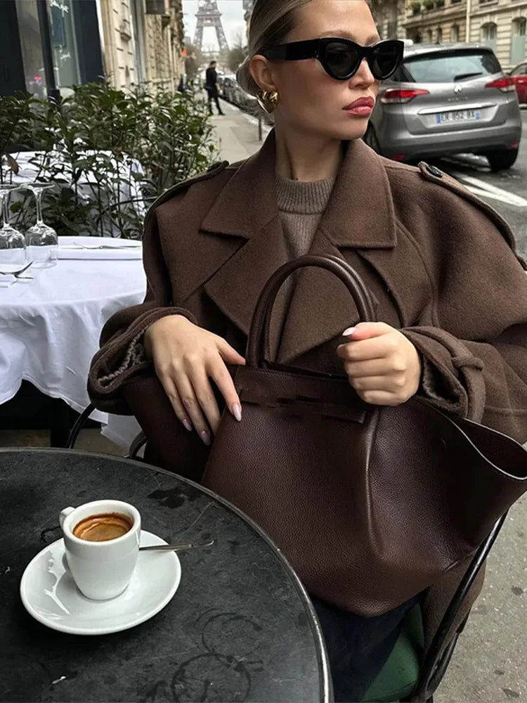 Damska kurtka z kapturem typu coffee wol - casualowa i wygodna