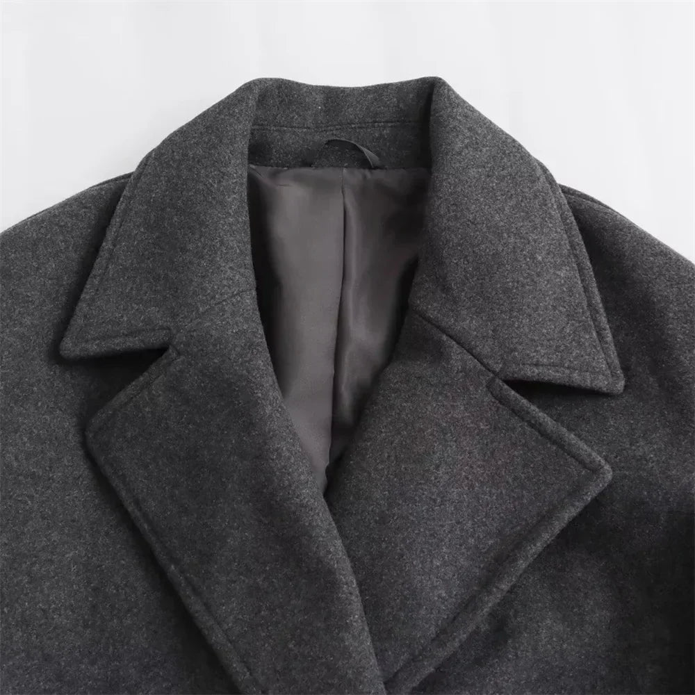Elegancki długi płaszcz dla kobiet | Stylowy design - ciepła zimowa kurtka
