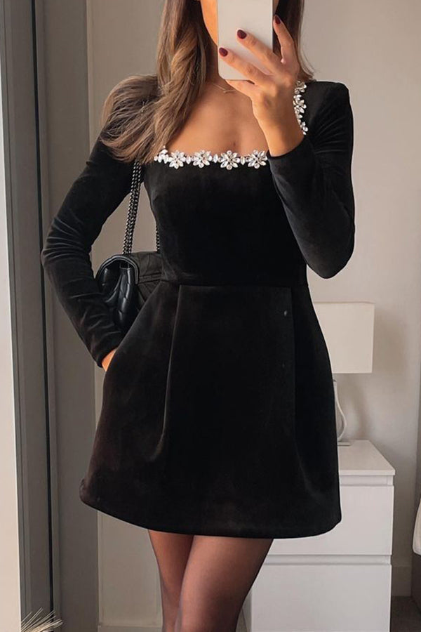 Barbara - Sukienka mini z pluszu