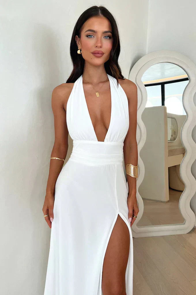 Lara | Sukienka Maxi Auréla z Eleganckim Rozcięciem