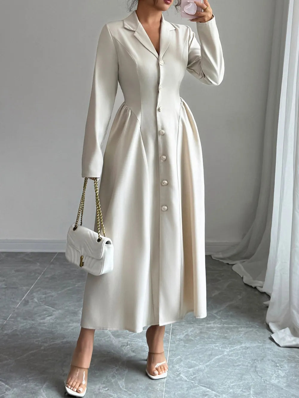 Brygida™ Elegancka Sukienka Koszulowa Midi