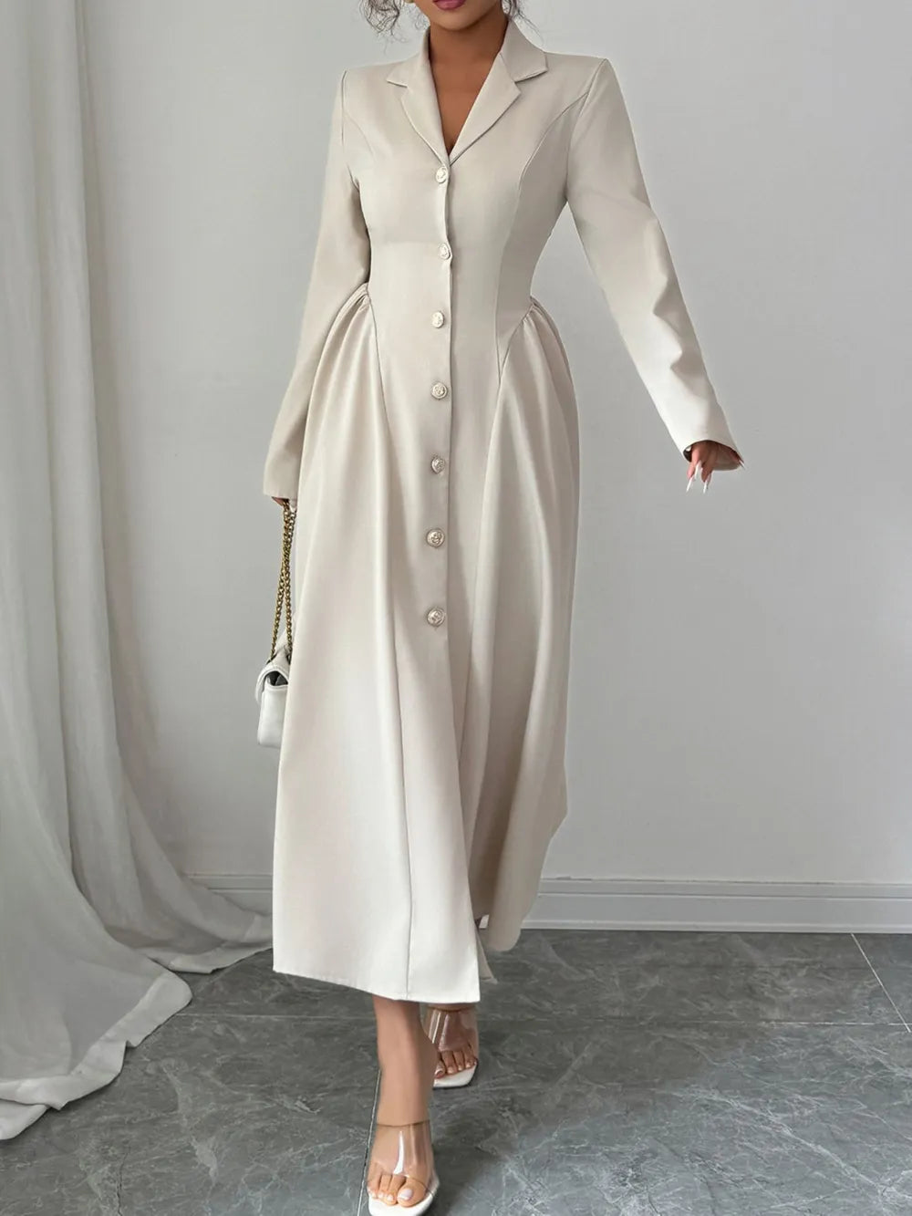 Brygida™ Elegancka Sukienka Koszulowa Midi