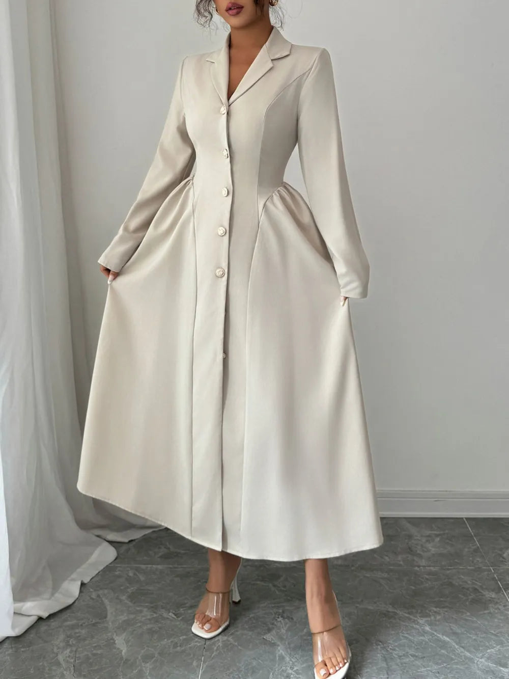 Brygida™ Elegancka Sukienka Koszulowa Midi
