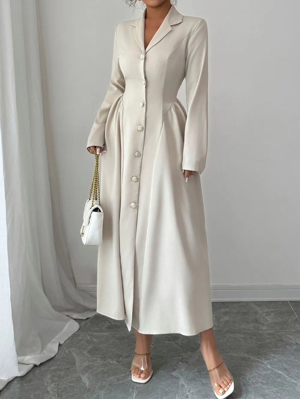 Brygida™ Elegancka Sukienka Koszulowa Midi