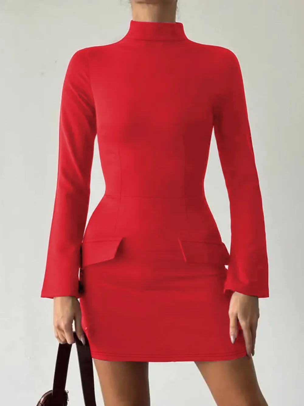 Elanesse™ Elegancka Sukienka Mini z Długim Rękawem