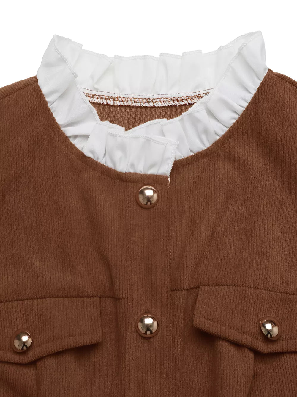 Sabina™ Brązowa Sukienka Mini z Guzikami